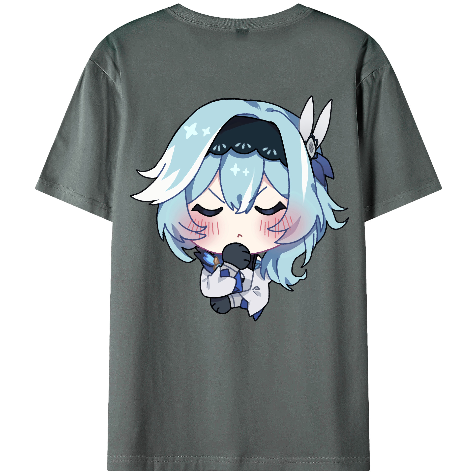 げんし神 优菈 ゆうら genshin Yūra 綿100％ メンズ半袖Tシャツ（バックプリント） 通気性